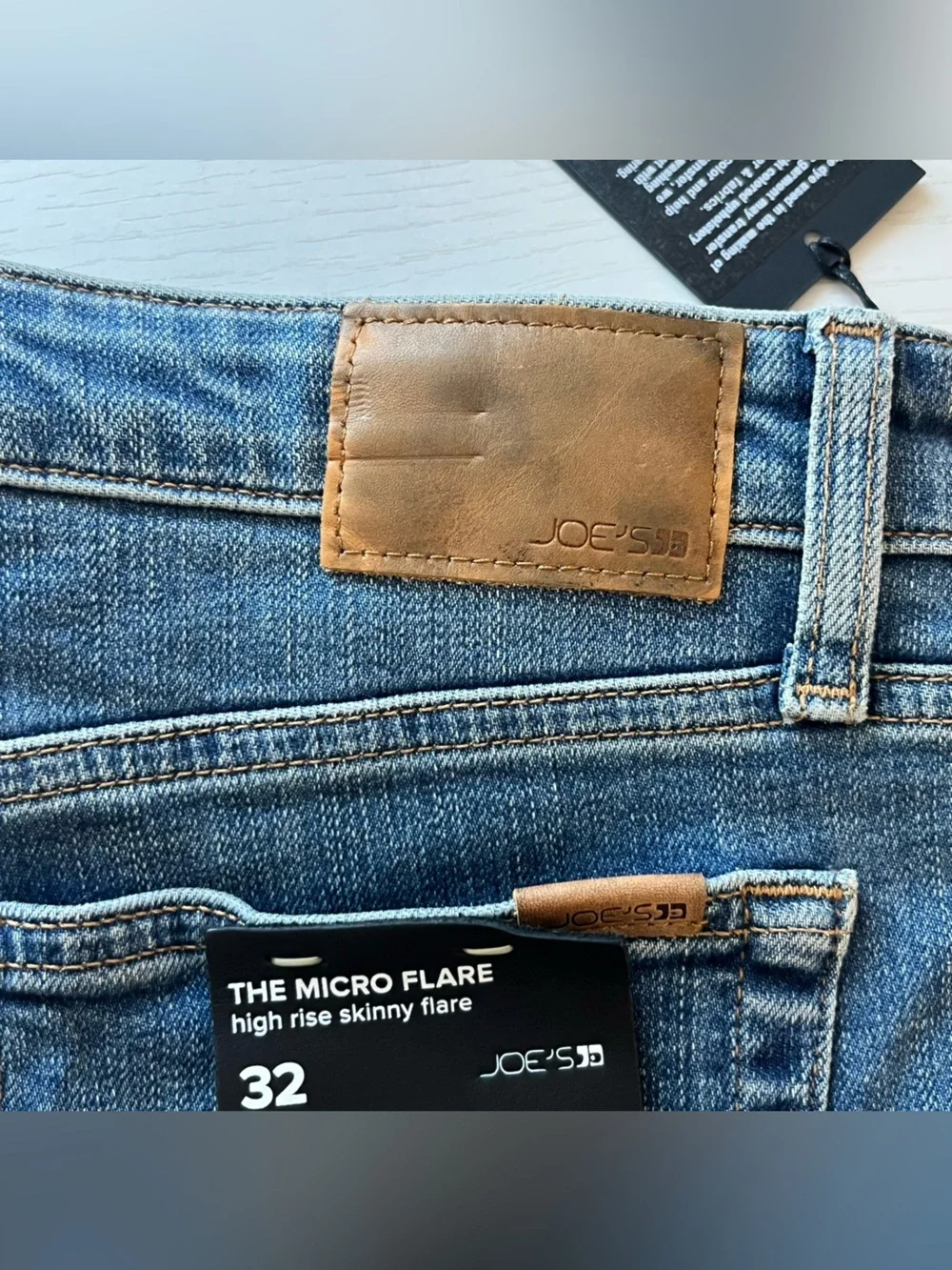 Joes Jeans Micro Flare High Rise Medium Wash Jeans Size 32 NEW Raw Hem